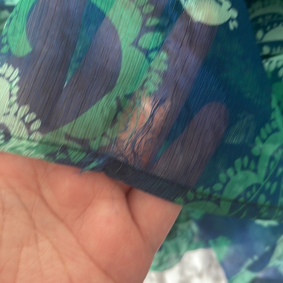 Old Navy Blue Green Paisley Strapless Maxi Dress Size M - Picture 10 of 11